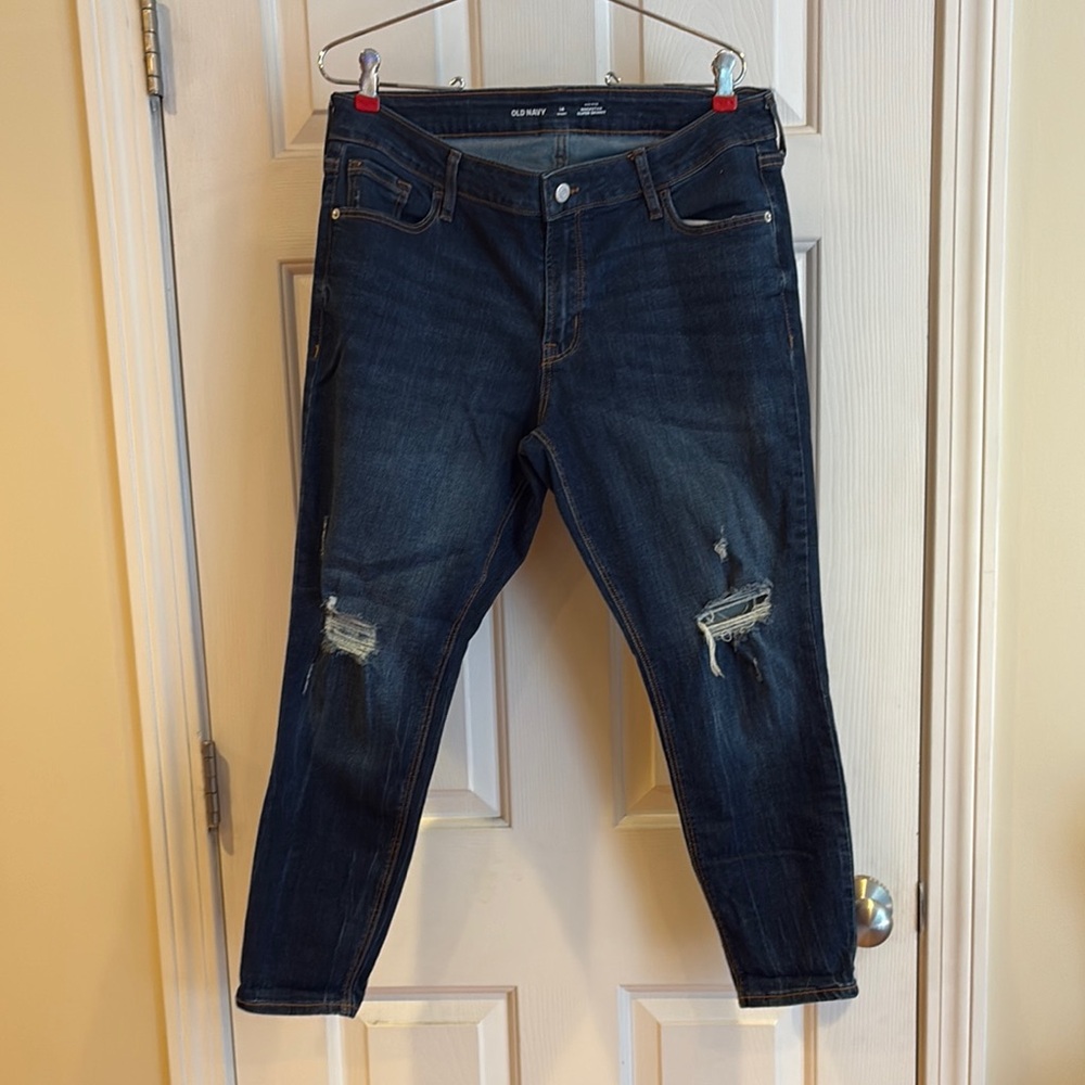 Distressed Dark Blue Women's Jeans